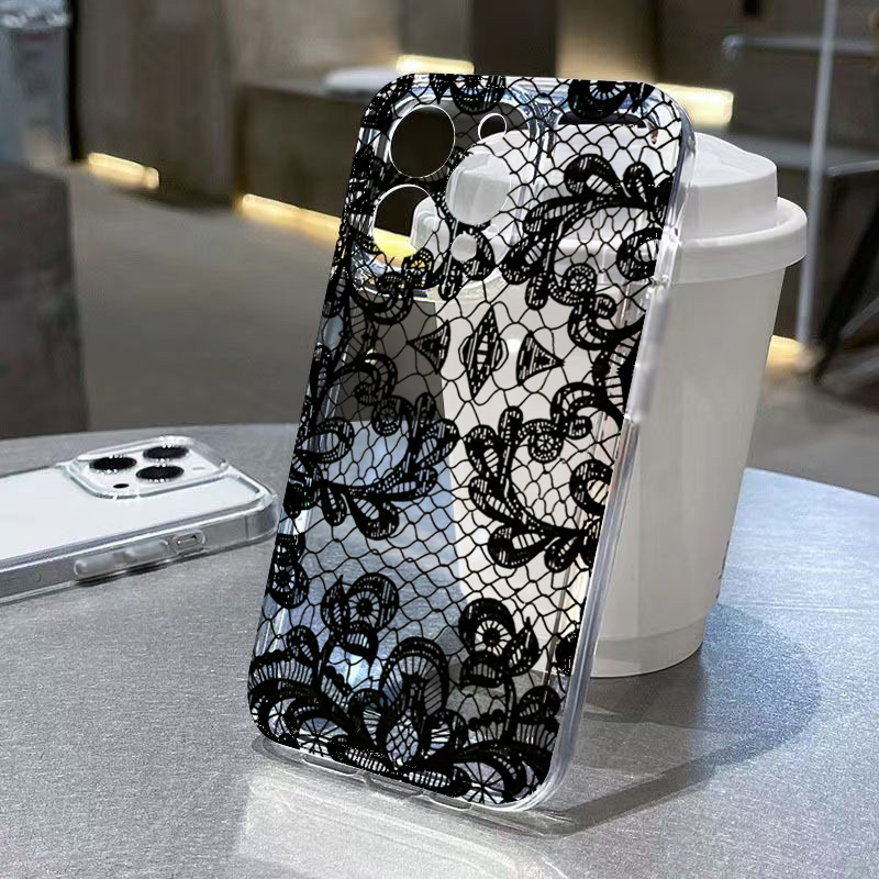 Trendy Black Lace Flower Patte - Tablets review and price