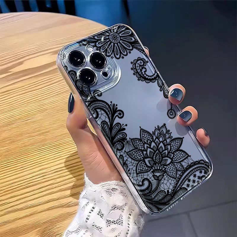 Trendy Black Lace Flower Patte - Tablets review and price