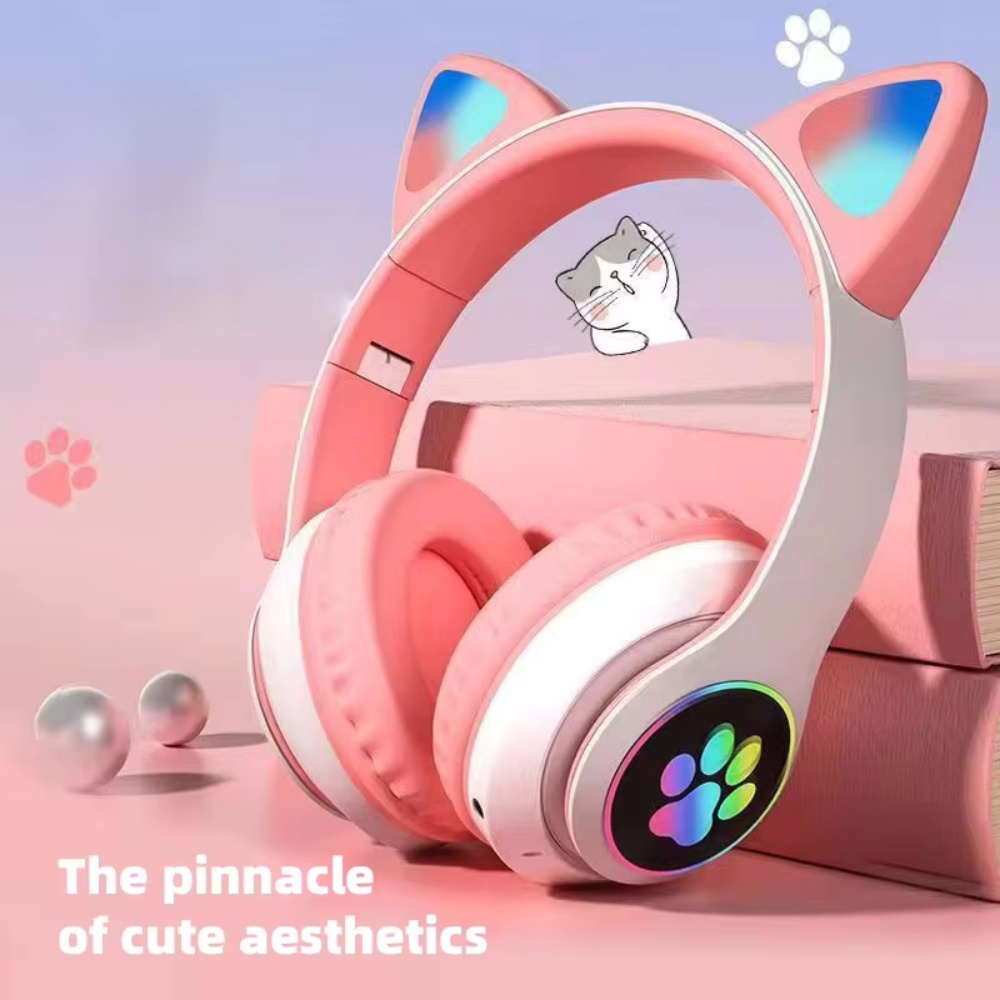 Cute Cat Ear Wireless Headset  - Cat Ear Bluetooth Headset Led review and price